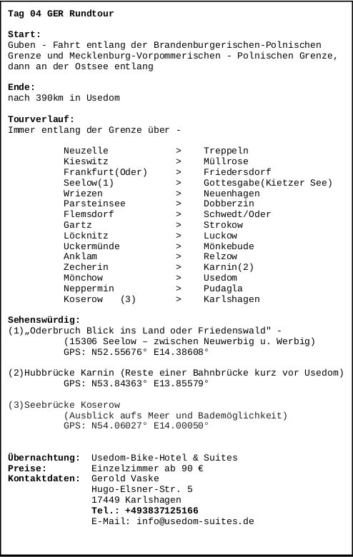 Info zu Tag 4